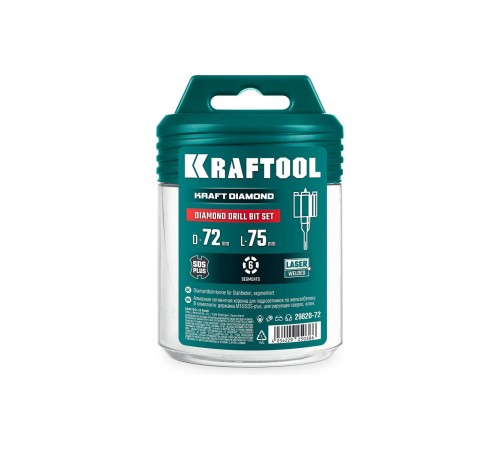 Коронка алмазная KRAFTOOL DIAMOND d 72мм для подрозетников 29820-72