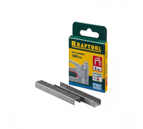 Скобы для степлера KRAFTOOL тип 53 8мм, 1000 шт, калибр 23GA 31670-08
