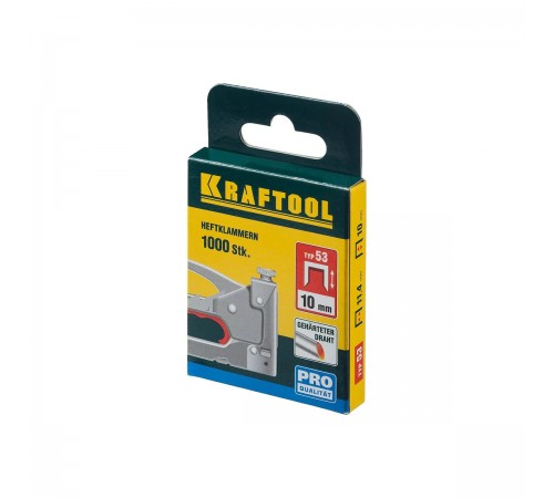 Скобы для степлера KRAFTOOL тип 53 10мм, 1000 шт, калибр 23GA 31670-10