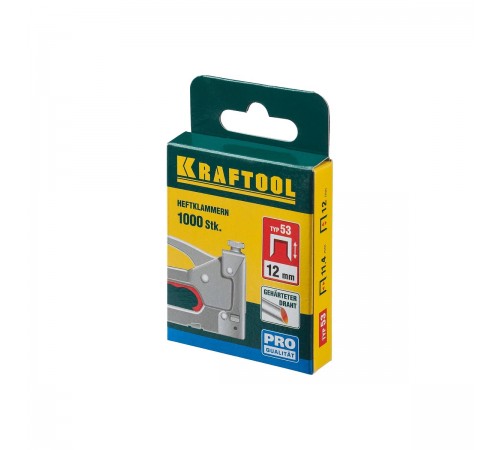 Скобы для степлера KRAFTOOL тип 53 12мм, 1000 шт, калибр 23GA 31670-12
