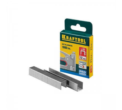 Скобы для степлера KRAFTOOL тип 53 12мм, 1000 шт, калибр 23GA 31670-12