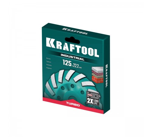33368-125 Чашка алмазная KRAFTOOL TURBO сегментная 125мм INDUSTRIAL