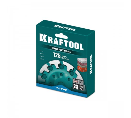 Чашка алмазная KRAFTOOL T-Type INDUSTRIAL d-125мм, сегментная 33446-125