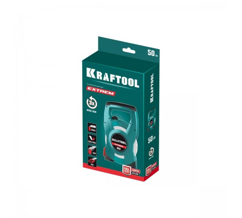 34185-50 Мерная лента KRAFTOOL EXTREM 50м геодезическая, стальная