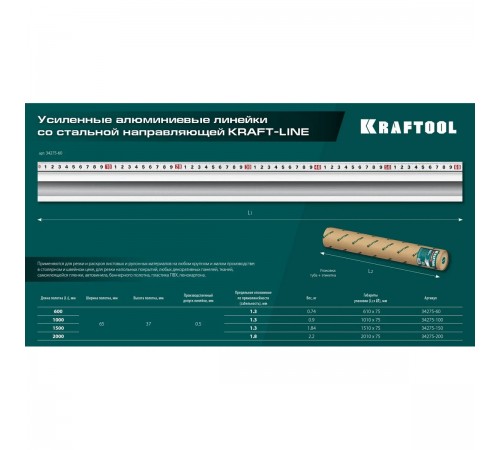 Линейка KRAFTOOL KRAFT-LINE 1.5м 34275-150