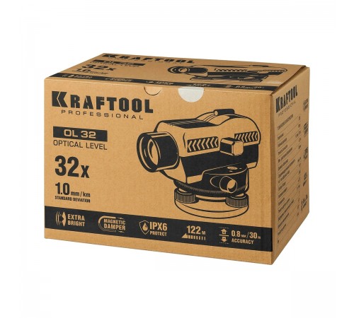 Оптический нивелир KRAFTOOL OL-32 100м. 34520