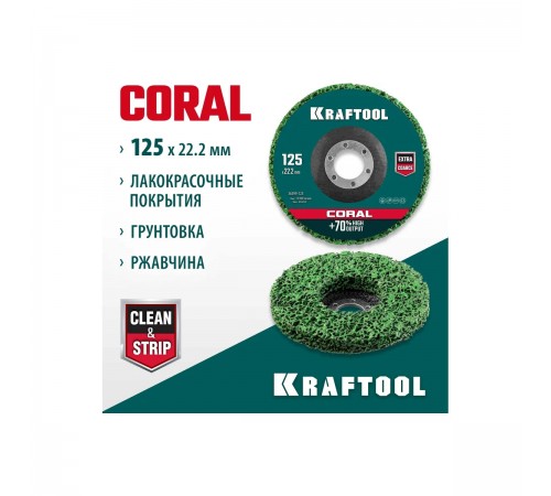 36599-125 Диск полимерно-шлифовальный KRAFTOOL CORAL синтетический, абразивный 125х22,2мм