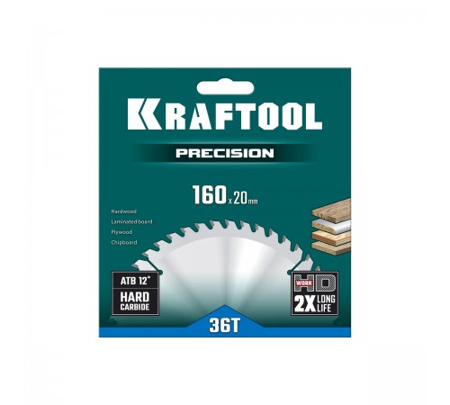 36952-160-20 Диск пильный по дереву KRAFTOOL PRECISSION 160х20мм 36Т