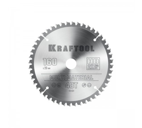 36953-160-20 Диск пильный по алюминию KRAFTOOL Multi Material 160х20мм 48Т