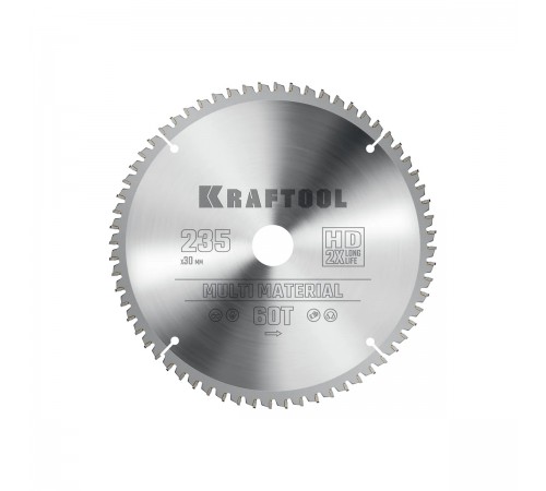 Диск пильный по алюминию KRAFTOOL Multi Material 235х30мм 64Т