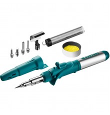 Паяльник газовый KRAFTOOL SolderGas, горелка, фен, пьезоподжиг, набор 10 в 1, 1300гр 55503-Н10