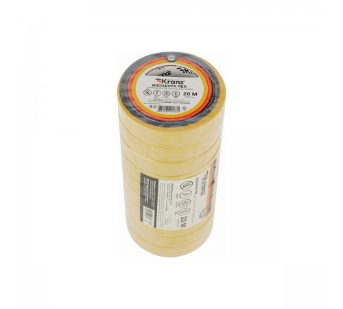 KR-09-2602 Изолента ПВХ Kranz 0,13х15мм 20м желтая