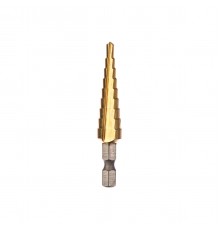 D-40113 Сверло ступенчатое Makita HSS-TiN c прямым желобком, 4-12, 1/4