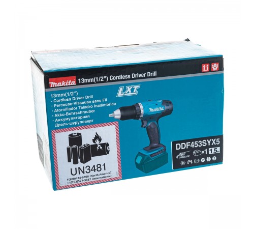 Дрель аккумуляторная Makita DDF453SYX5
