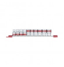 13557 Набор торцевых головок Matrix 1/2", 6гранные, 10-22мм, CrV