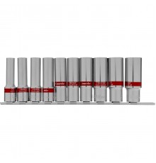 Набор удлиненных торцевых головок Matrix 1/2", 6гранные, 10-22мм, CrV 10шт 13590