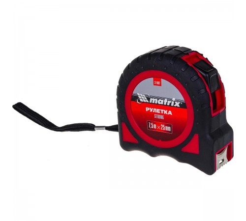 Рулетка Matrix Strong 7,5мх25мм, обрезиненный корпус 31082