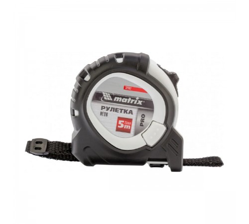 32592 Рулетка Neon PRO Matrix 5мх25мм,обрезиненный корпус,3 фиксации