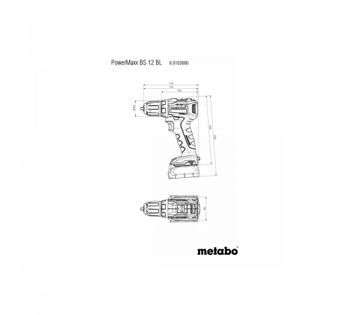 Шуруповерт аккумуляторный METABO PowerMaxx BS 12 BL 601038800