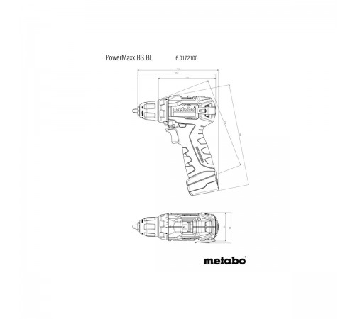 601721500 Дрель-шуруповерт аккумуляторная METABO PowerMaxx BS BL
