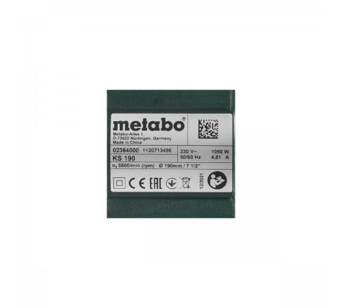 602364000 Пила дисковая METABO KS190