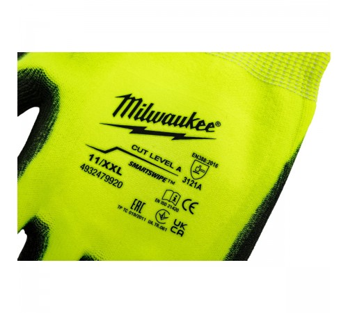 4932479920 Перчатки Milwaukee сигнальные с уровнем сопротивления порезам 1, размер 11 (XXL)