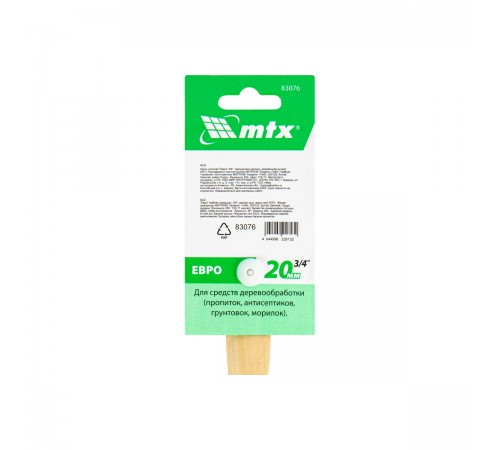 83076 Кисть плоская MTX "Евро"3/4", смешанная щетина, деревянная ручка