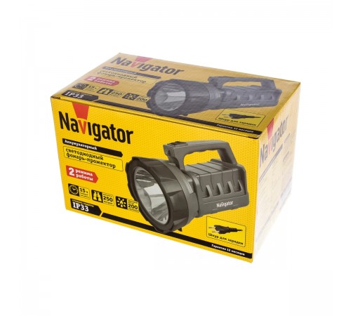Фонарь-прожектор NAVIGATOR NPT-SP14-ACCU LED аккумуляторный 71596