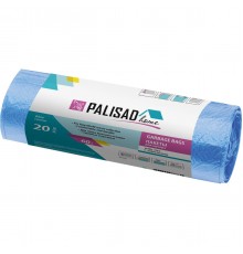 Пакеты для мусора Palisad Home 60 л, с завязками, синие (20 шт.) 927205