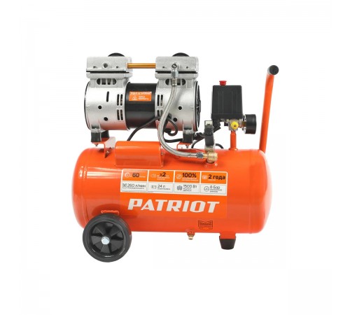 Компрессор поршневой безмасляный Patriot WO 24-260S