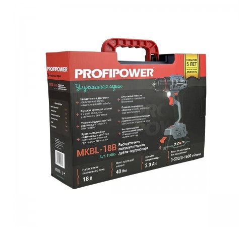 Дрель аккумуляторная PROFIPOWER MKBL-18V T0056