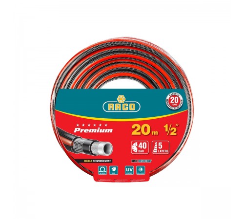 40300-1/2-20_z01 Шланг поливочный RACO PREMIUM 1/2",20м,40атм,пятислойный,усиленный двумя слоями арм