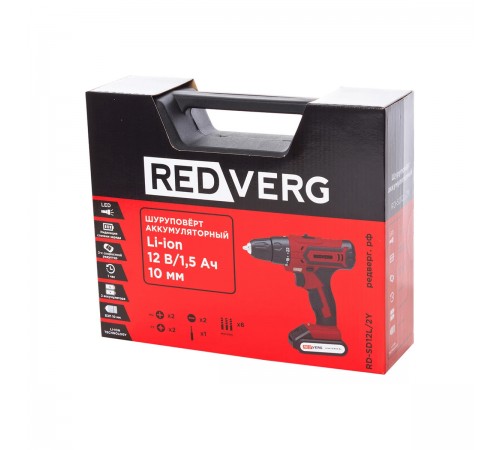 Шуруповерт аккумуляторный RedVerg RD-SD12L/2Y