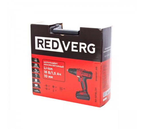 Шуруповерт аккумуляторный RedVerg RD-SD18L/2Y