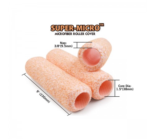 Набор валиков Rollingdog SUPER-MICRO 3шт, 230мм, ворс 9.5мм, для каркаса 38мм, микрофибра 00247