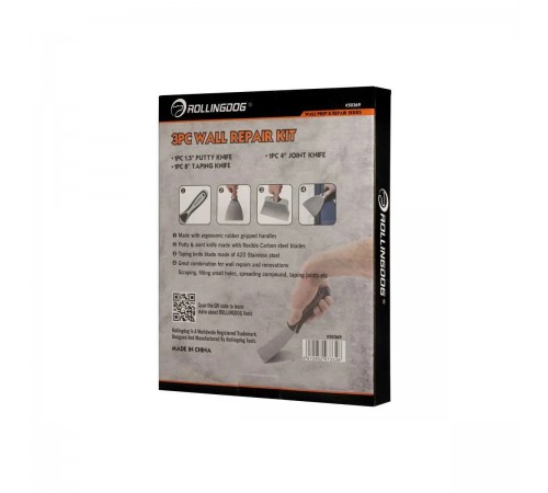 50369 Набор шпателей Rollingdog 1.5/4/8" (37/100/200мм), серия Professional