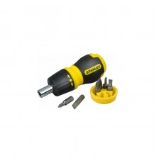 0-66-358 Отвертка STANLEY MULTIBIT RATCHET STUBBY c 6ю вставками