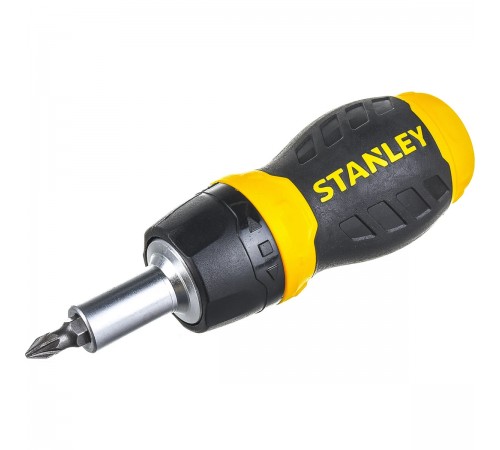 0-66-358 Отвертка STANLEY MULTIBIT RATCHET STUBBY c 6ю вставками
