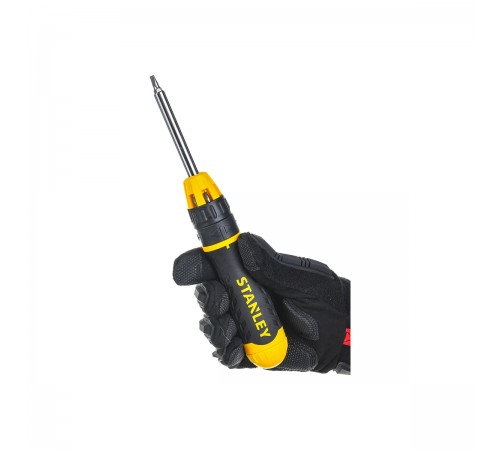 0-68-010 Отвертка STANLEY MULTIBIT с храповым механизмом в комплекте с 10-тью вставками