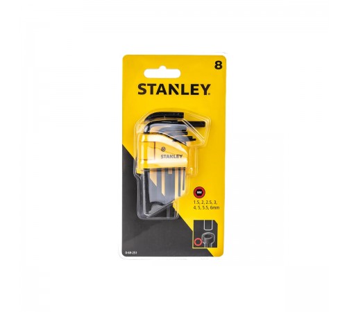 0-69-251 Набор шестигранных ключей STANLEY 8 шт