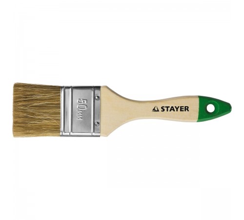 01031-50 Кисть плоская STAYER LASUR-STANDART, смешанная щетина, деревянная ручка, 50 мм