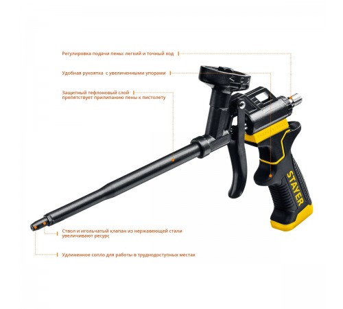 06862_z02 Пистолет для монтажной пены STAYER BLACK PRO профессиональный