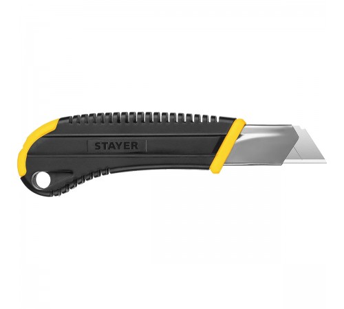 09141_z01 Нож STAYER HERCULES-25 с винтовым фиксатором, лезвия 25мм