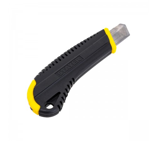 09161_z01 Нож STAYER KS-18 с винтовым фиксатором, лезвия 18 мм