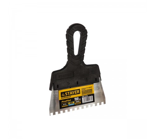 1009-15-06 Шпатель STAYER PROFESSIONAL нержавеющий зубчатый 150мм, зуб 6х6мм