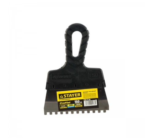 1009-15-06 Шпатель STAYER PROFESSIONAL нержавеющий зубчатый 150мм, зуб 6х6мм