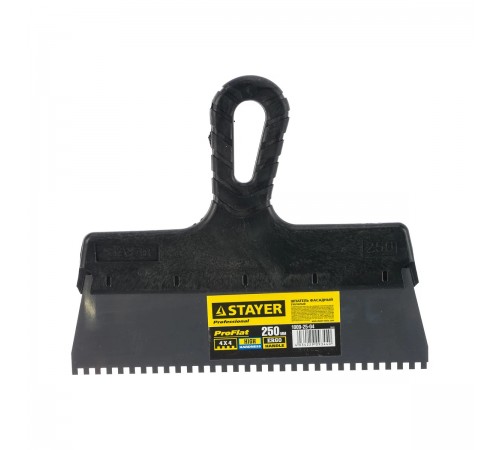 1009-25-04 Шпатель STAYER PROFESSIONAL нержавеющий зубчатый 250мм, зуб 4х4мм