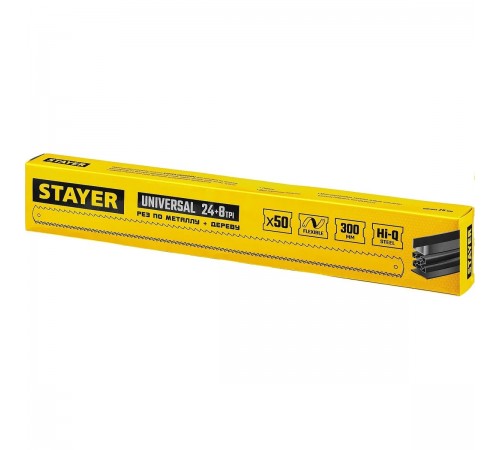 1591_z01 Полотно STAYER Universal двустороннее широкое по дереву и металлу, 8+24 TPI, 25х300мм