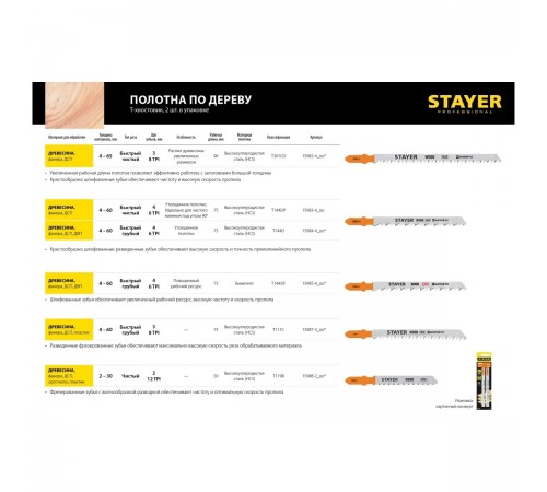 Полотна для лобзика STAYER Professional T111C 2шт 15987-3_z02