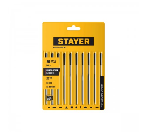 16011-Н10 Набор надфилей STAYER Professional 140мм (10 предметов)